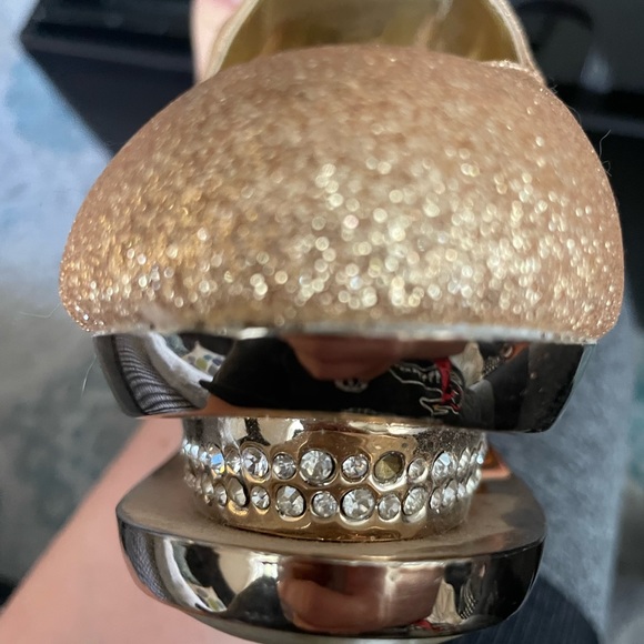 Gorgeous Gold Crystal Stiletto Heels - Picture 7 of 10